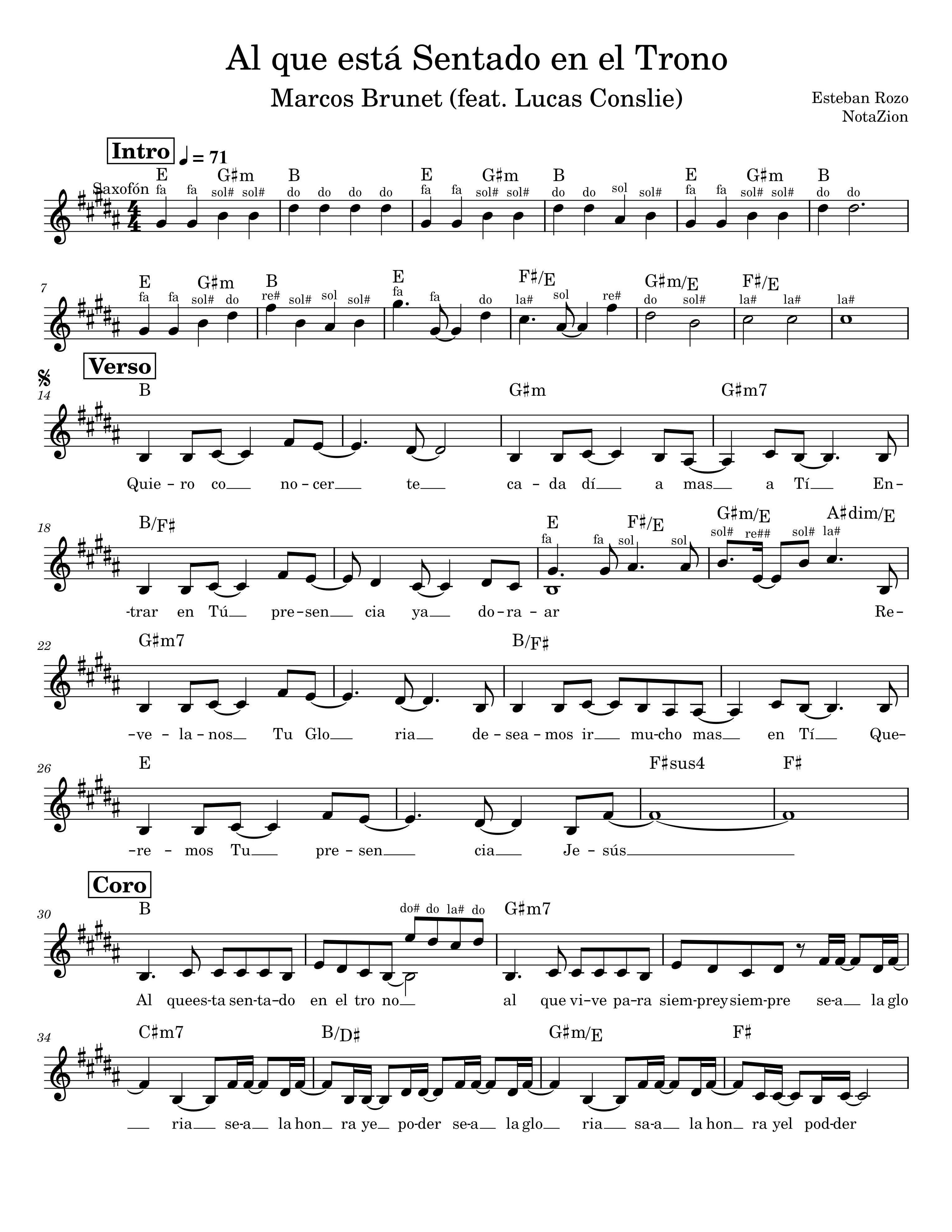 Al que está sentado - Marcos Brunet, Lucas Conslie